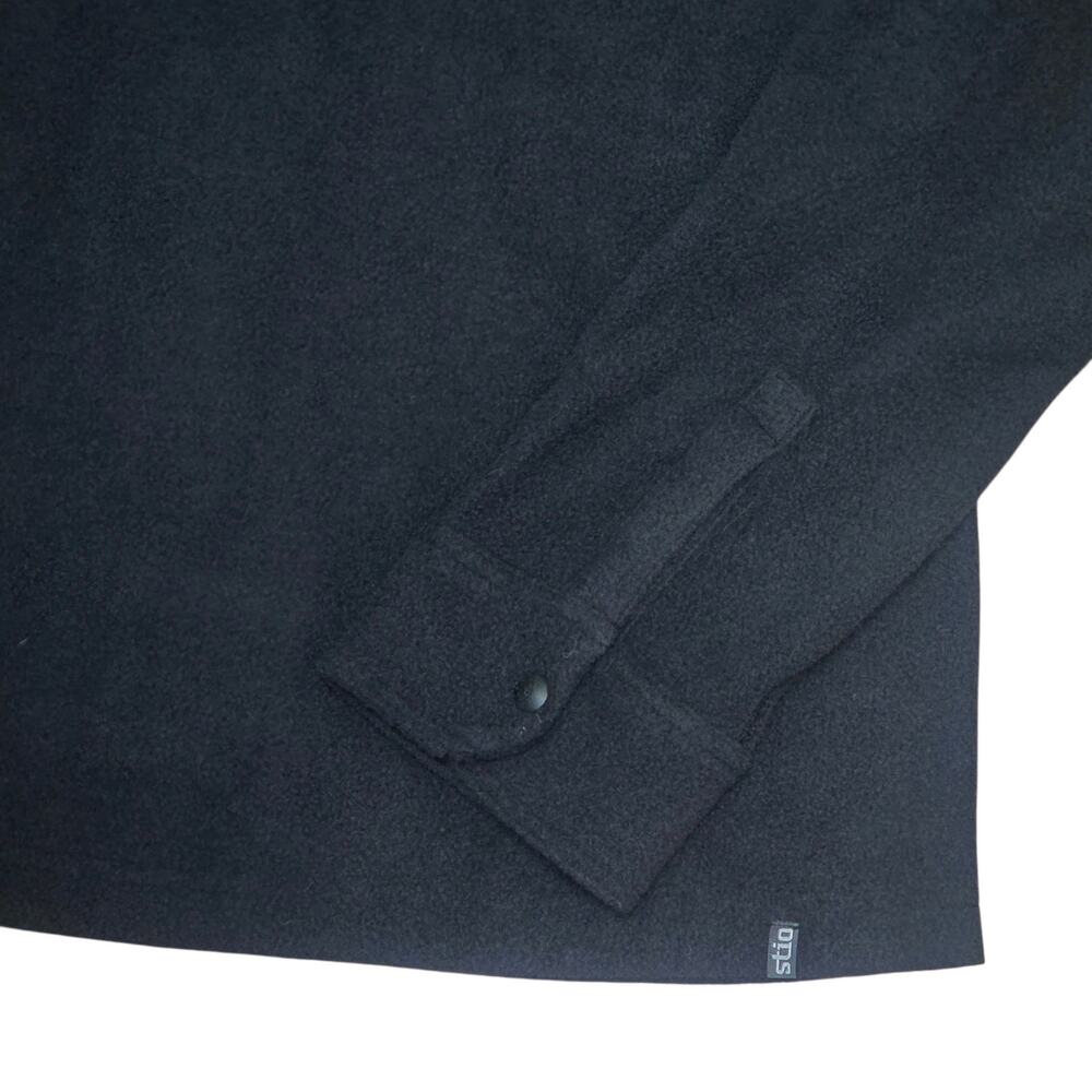 Stio Men's Turpin Fleece Half Zip, Abyss Black sz M NWT Shirt-style Snap cuffs - Picture 7 of 12